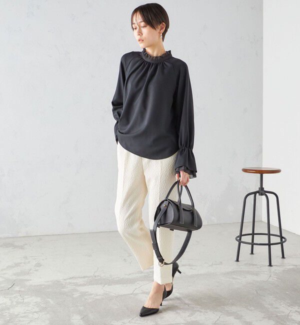 SHIPS for women「〈手洗い可能〉フクレ ジャカード テーパード パンツ」|その他|