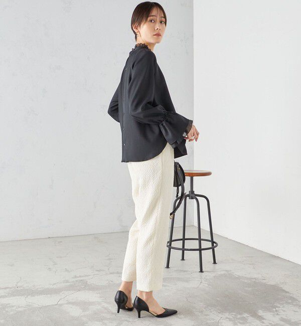 SHIPS for women「〈手洗い可能〉フクレ ジャカード テーパード パンツ」|その他|