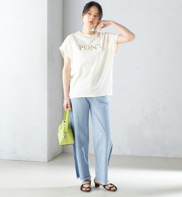 SHIPS for women「ローズペトール 半袖 プリント TEE」|Tシャツ・カットソー|