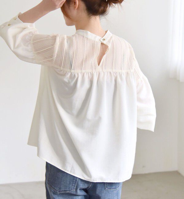 quaranciel「quaranciel:〈手洗い可能〉ラッセル レース フィブリル ブラウス」|シャツ・ブラウス|