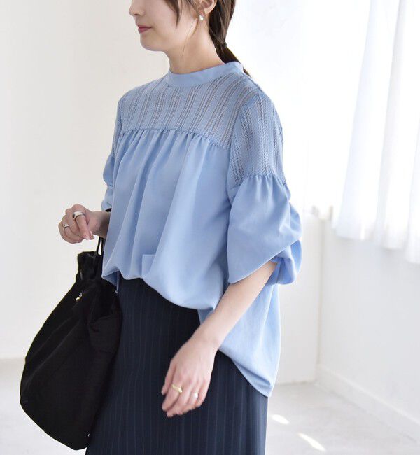 quaranciel「quaranciel:〈手洗い可能〉ラッセル レース フィブリル ブラウス」|シャツ・ブラウス|