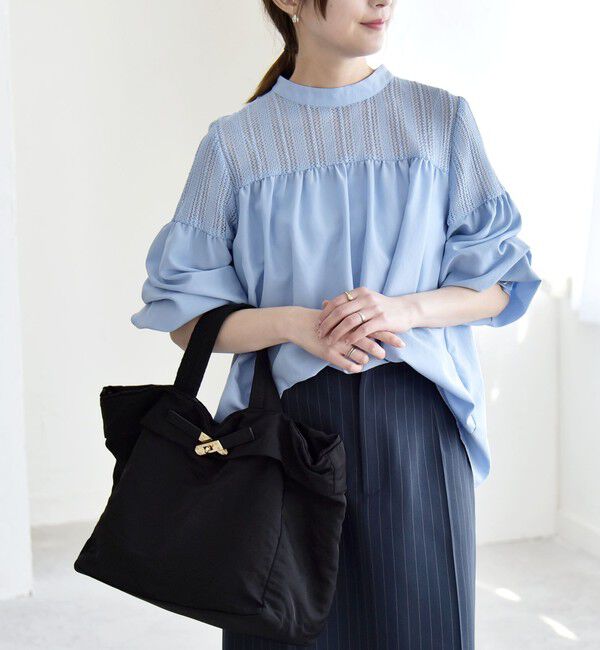 quaranciel「quaranciel:〈手洗い可能〉ラッセル レース フィブリル ブラウス」|シャツ・ブラウス|