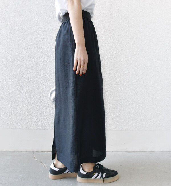 SHIPS for women「〈手洗い可能〉シアー シャイニー ウエスト ゴム ギャザー スカート」|スカート|