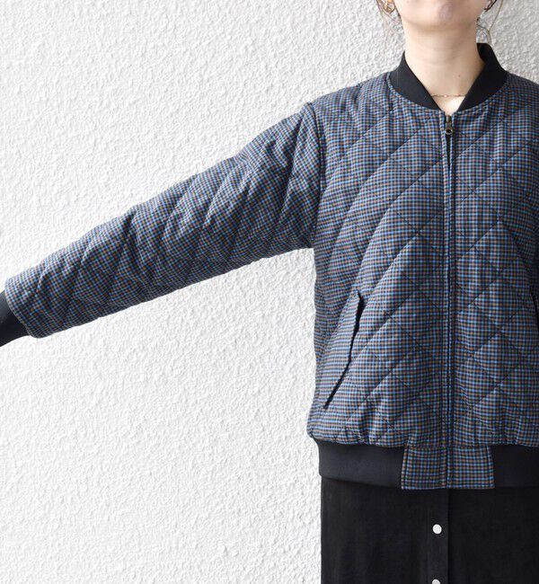 SHIPS any「SHIPS any: キルティング チェック バーシティ ブルゾン」|ブルゾン・スタジャン|