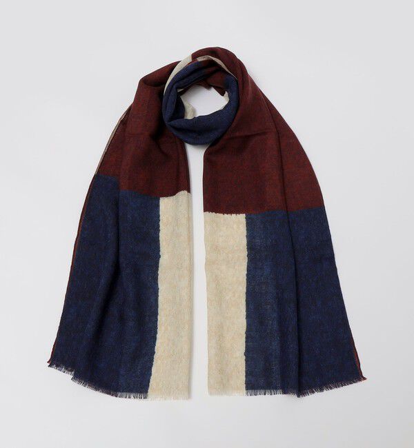 SHIPS「SHIPS: イタリア製 ウール パターン ストール」|ストール|ネイビー