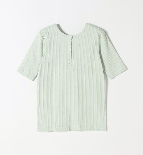 quaranciel「quaranciel:〈洗濯機可能〉テレコ リブ クルー ヘンリー 2way ハーフスリーブ TEE」|Tシャツ・カットソー|