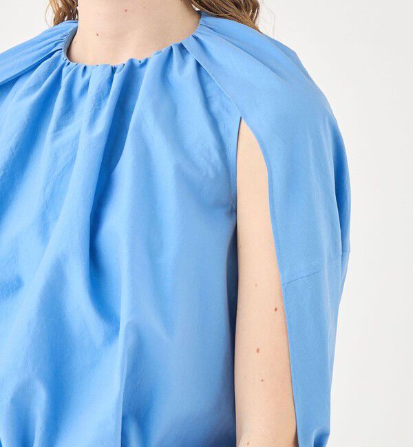 TOMORROWLAND collection「コットンシルクシャンブレー バルーンフレンチスリーブブラウス」|シャツ・ブラウス|