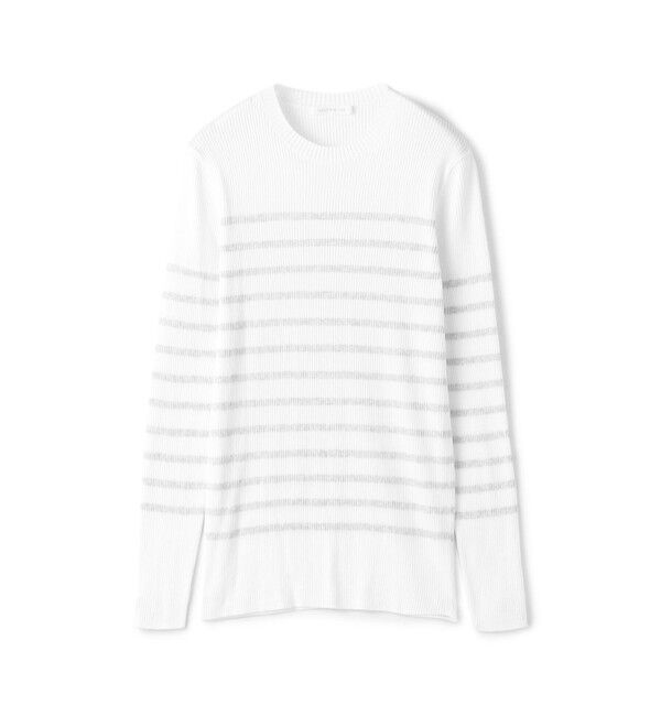 GALERIE VIE「ギザコットンリブ クルーネックプルオーバー」|ニット・セーター|12 ホワイト系