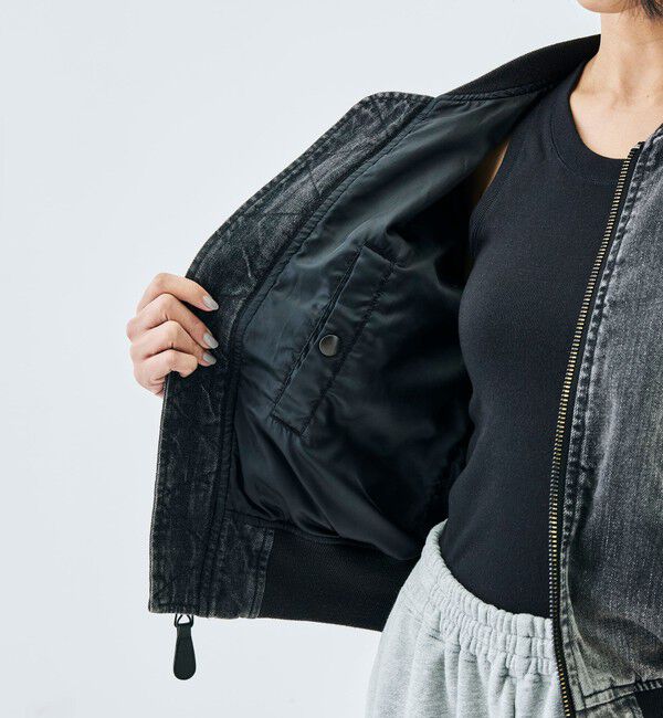 Edition「ブラックデニム MA-1ジャケット」|ブルゾン・スタジャン|