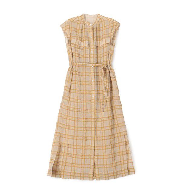 Ballsey「【WEB先行予約】シアープラッド フレンチロングシャツブラウス」|ワンピース|42 ベージュ系