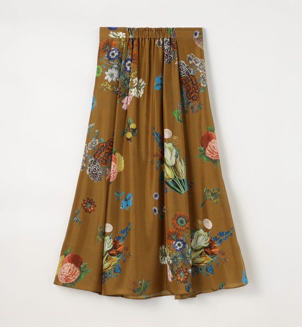CABaN「シルク BOUQUETプリント フレアスカート」|スカート|