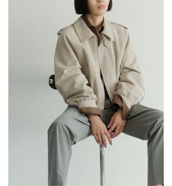 JOURNAL STANDARD「別注【Ayumi.Hamamoto&times;JOURNALSTANDARD】A/H Goat Suede Flight BZ」|ライダースジャケット|ベージュ