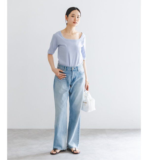 NOBLE「《追加》スビンコットンソフトスクエアーネックTシャツ 2」|Tシャツ・カットソー|