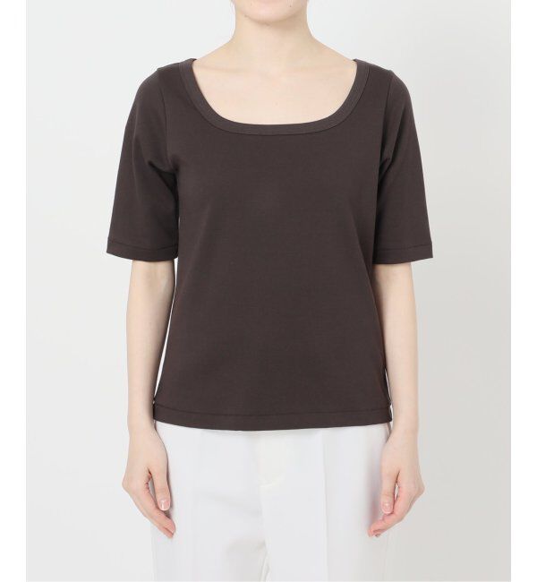 NOBLE「《追加》スビンコットンソフトスクエアーネックTシャツ 2」|Tシャツ・カットソー|