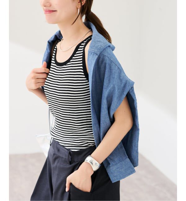 FRAMeWORK「≪予約≫18Gランダムリブニットタンク」|タンクトップ|