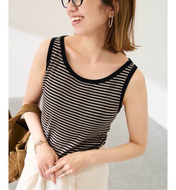 FRAMeWORK「≪予約≫18Gランダムリブニットタンク」|タンクトップ|ブラウン