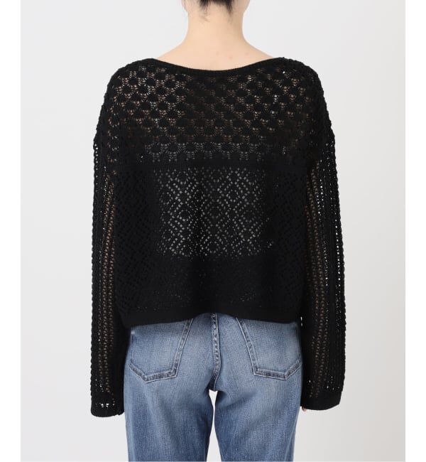 Spick and Span「《WEB限定 / 追加予約》透かし編みボートネックニット」|ニット・セーター|