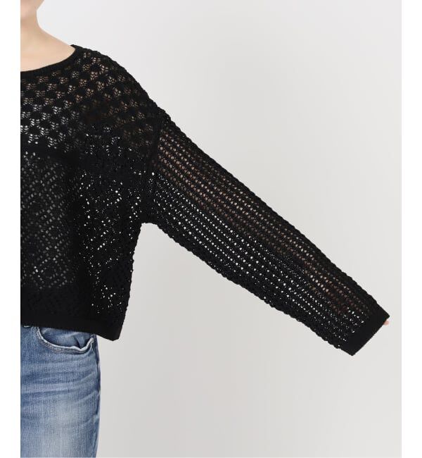 Spick and Span「《WEB限定 / 追加予約》透かし編みボートネックニット」|ニット・セーター|