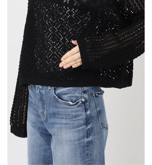 Spick and Span「《WEB限定 / 追加予約》透かし編みボートネックニット」|ニット・セーター|