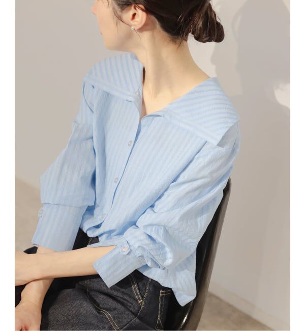  「【洗える】ビックカラーブラウス」|シャツ・ブラウス|