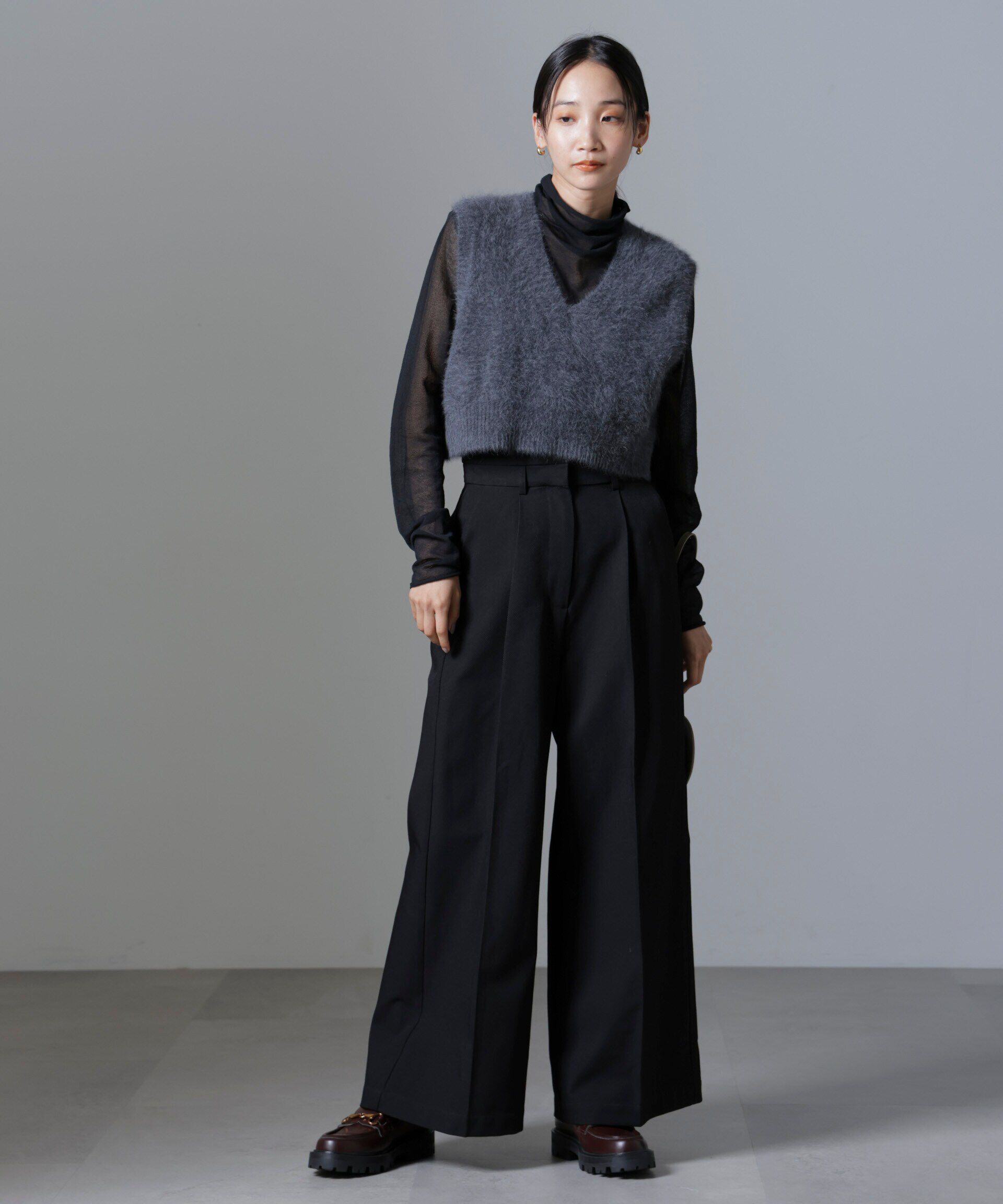 nano･universe「フォックスカシミヤニットベスト」|ニット・セーター|