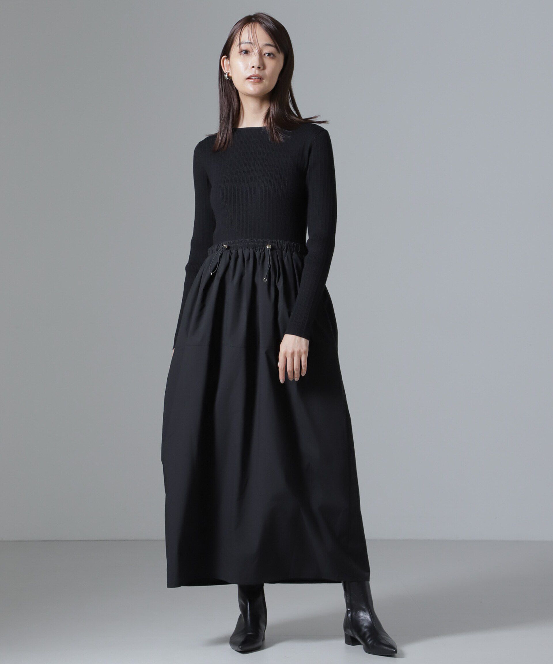 nano･universe「リブニット&times;タフタドッキングワンピース」|ワンピース|