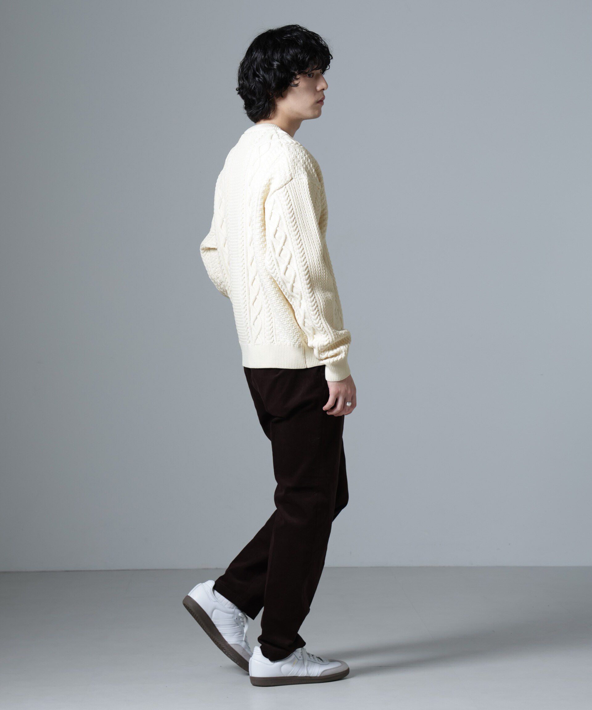 nano･universe「スポンディッシュケーブルニット」|ニット・セーター|