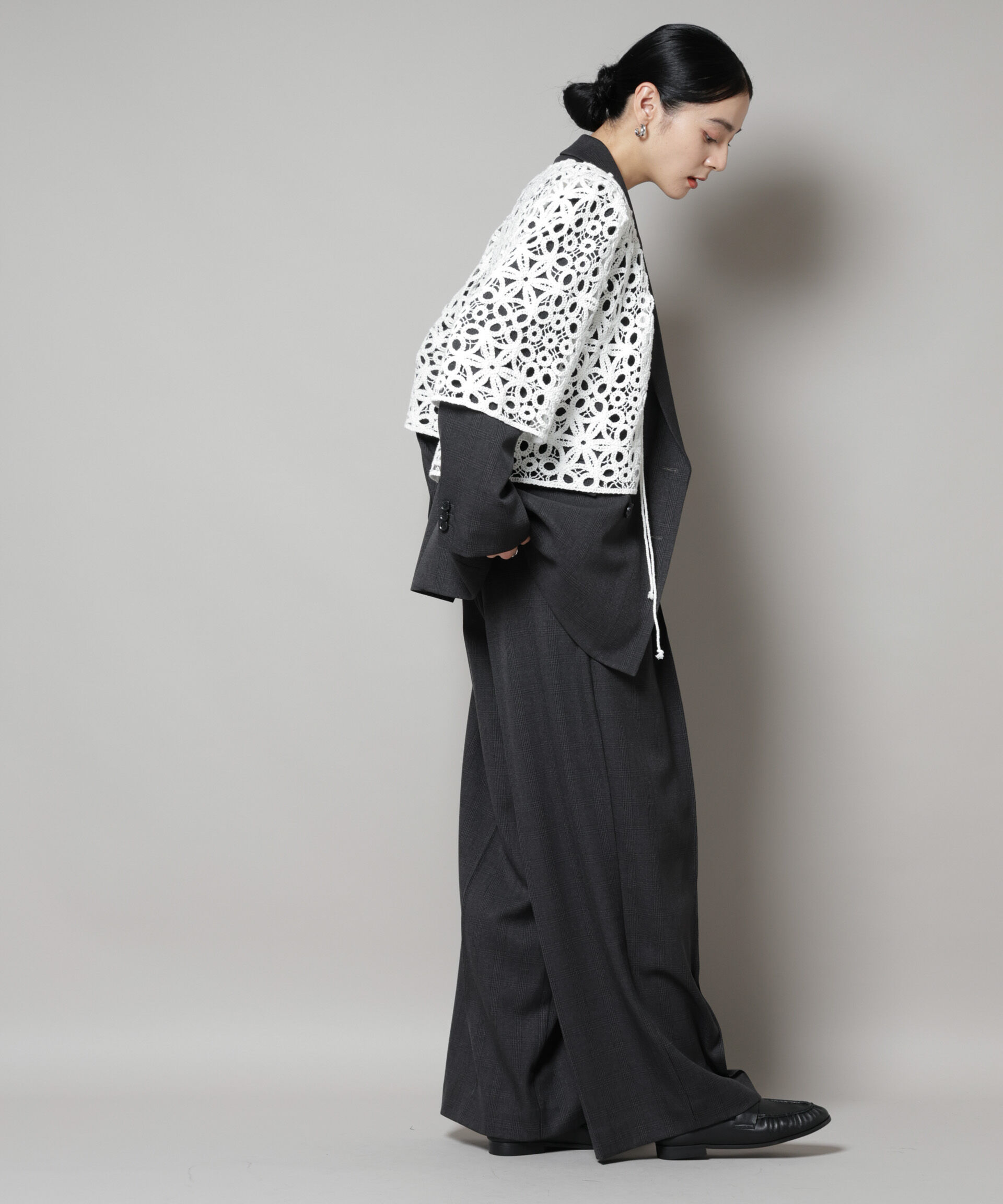 nano･universe「ストレッチサージチェックダブルジャケット(セットアップ可)」|テーラードジャケット|