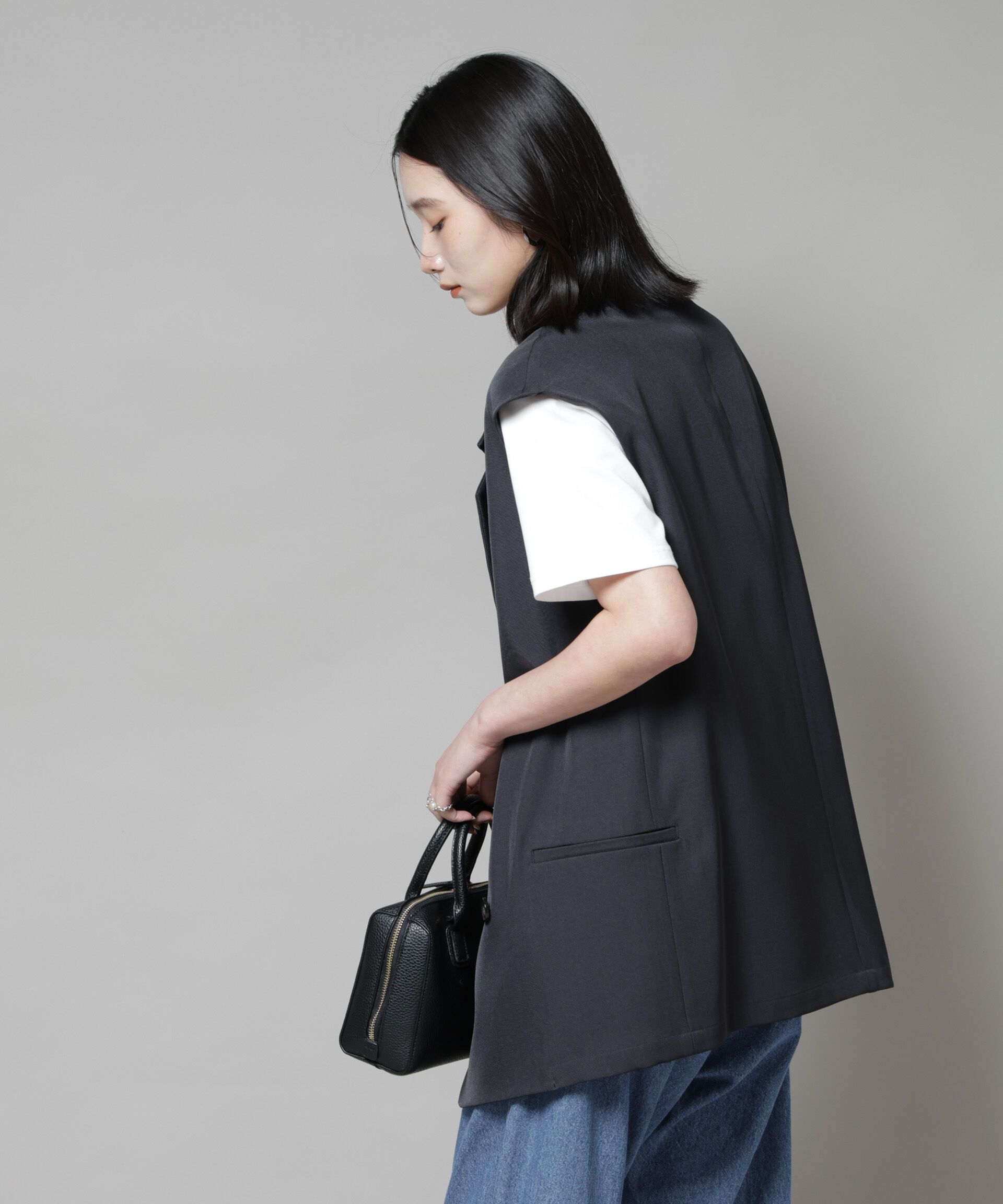 nano･universe「テーラードＷボタンミドルジレ(セットアップ可)」|テーラードジャケット|