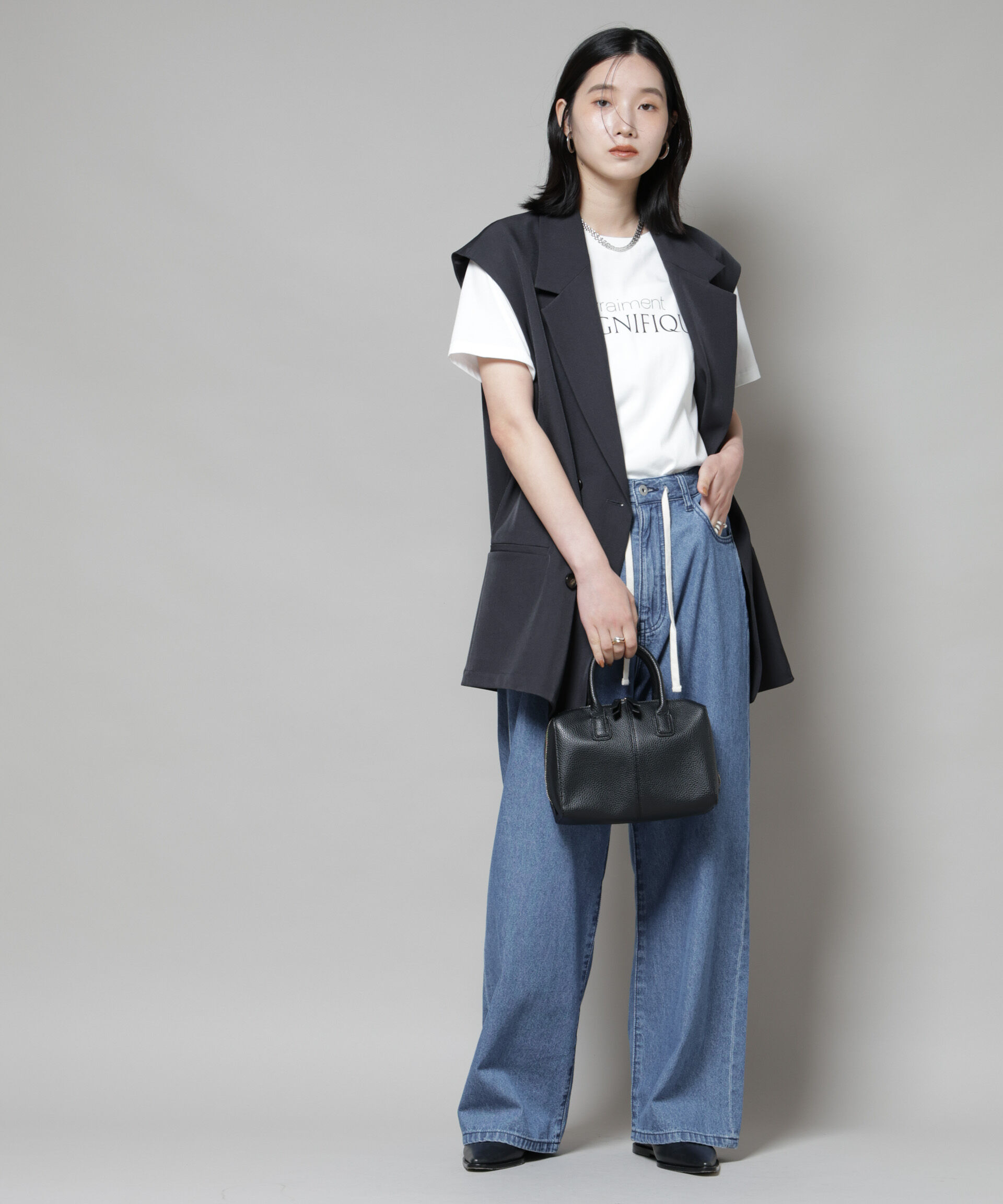 nano･universe「テーラードＷボタンミドルジレ(セットアップ可)」|テーラードジャケット|