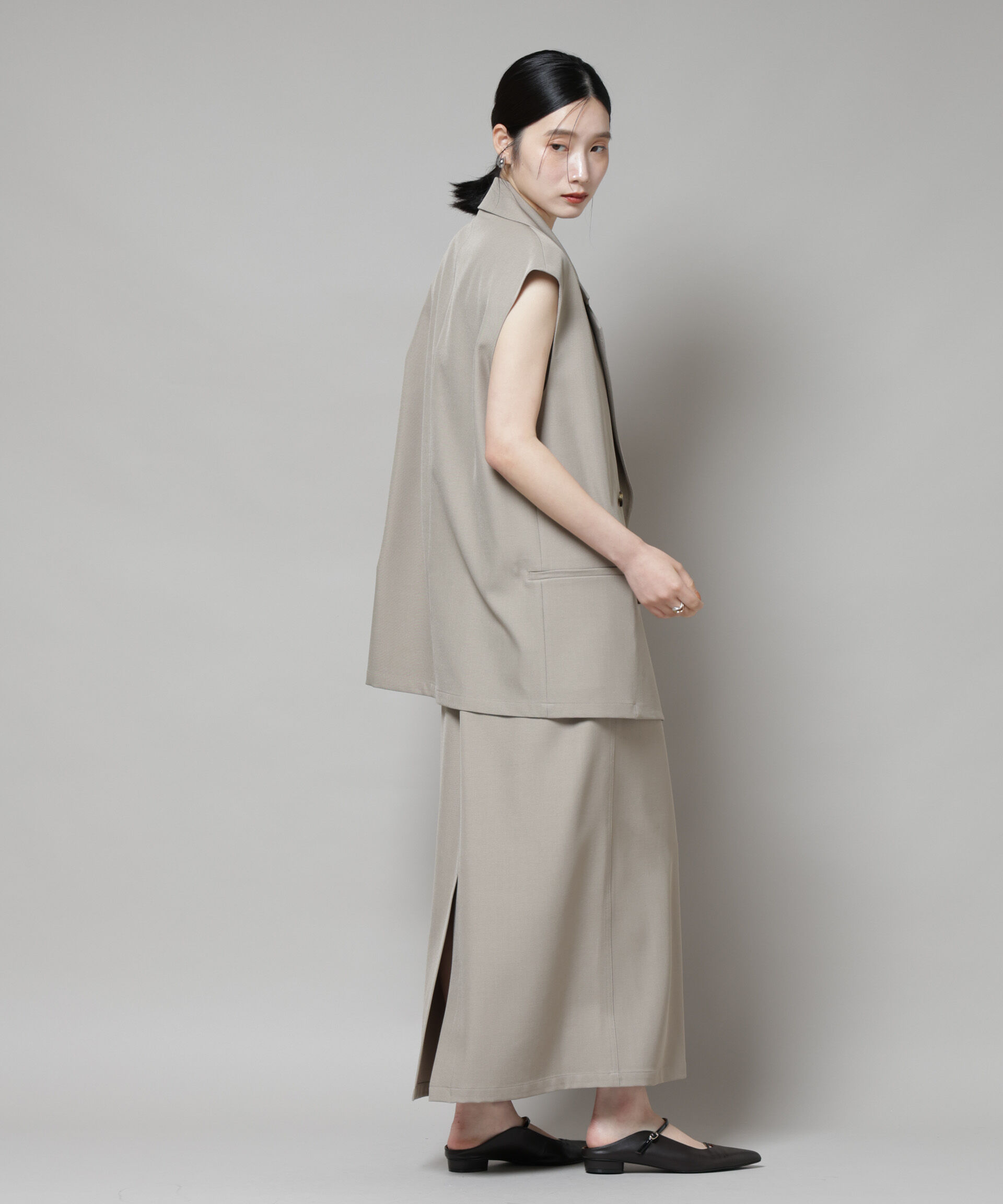 nano･universe「テーラードＷボタンミドルジレ(セットアップ可)」|テーラードジャケット|