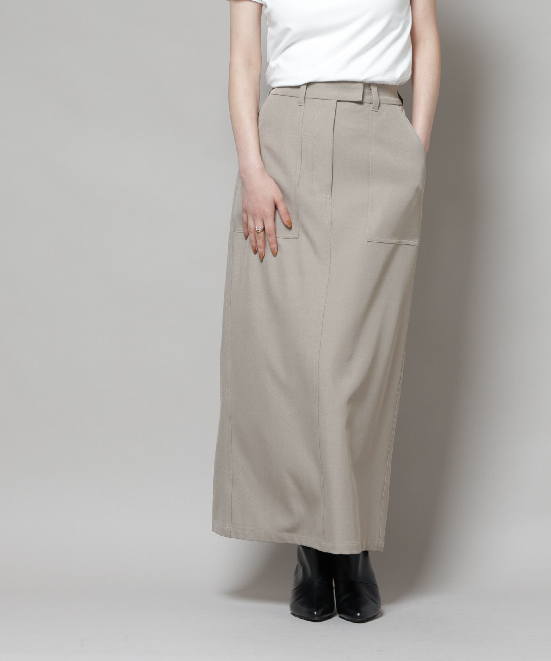 nano･universe「ポケットディティールナロースカート(セットアップ可)」|スカート|