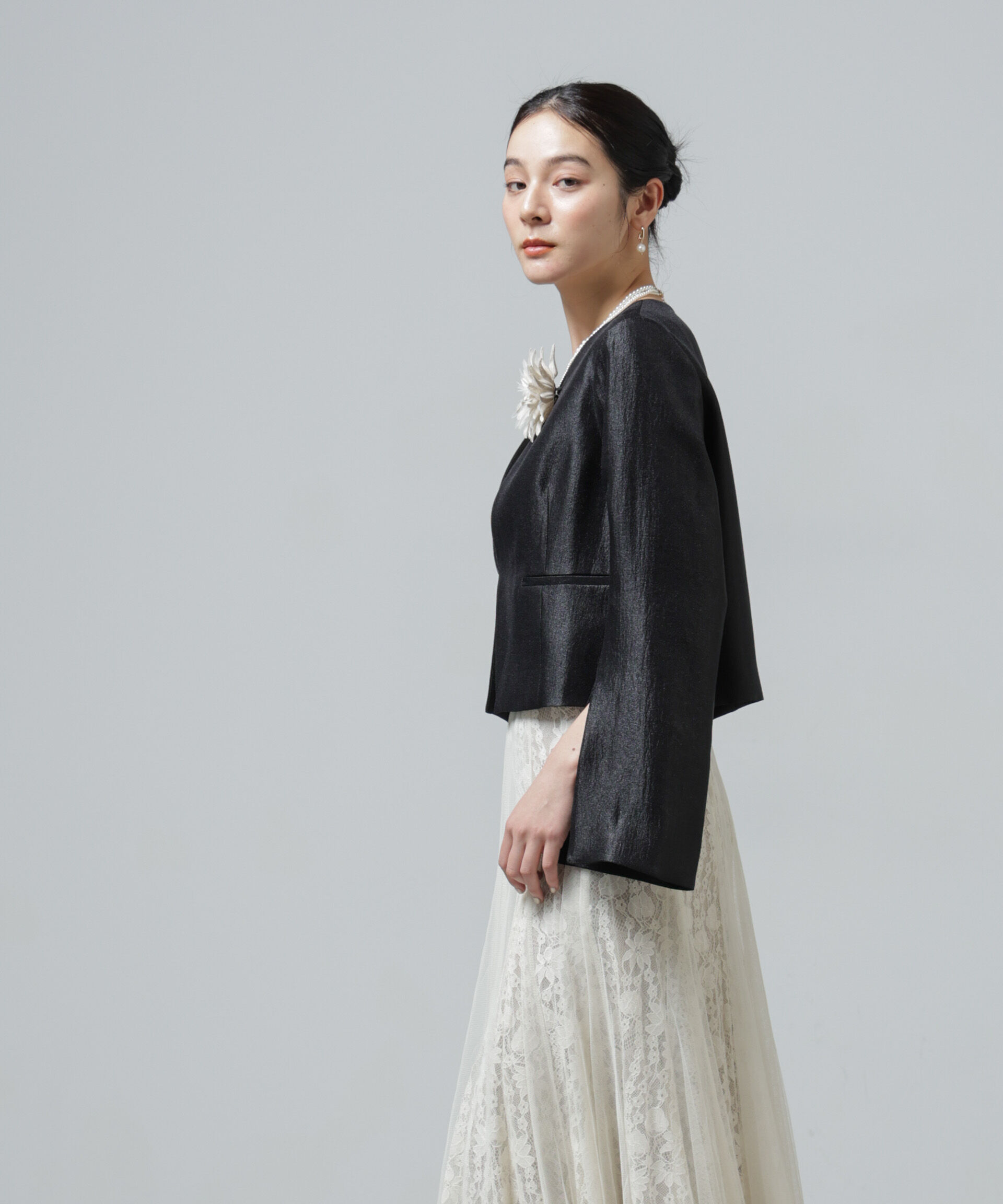 nano･universe「スリットスリーブショートジャケット」|テーラードジャケット|