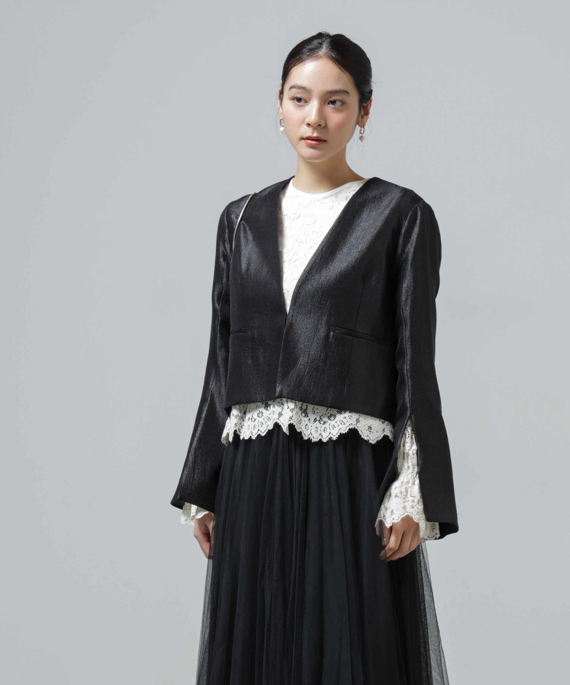 nano･universe「スリットスリーブショートジャケット」|テーラードジャケット|