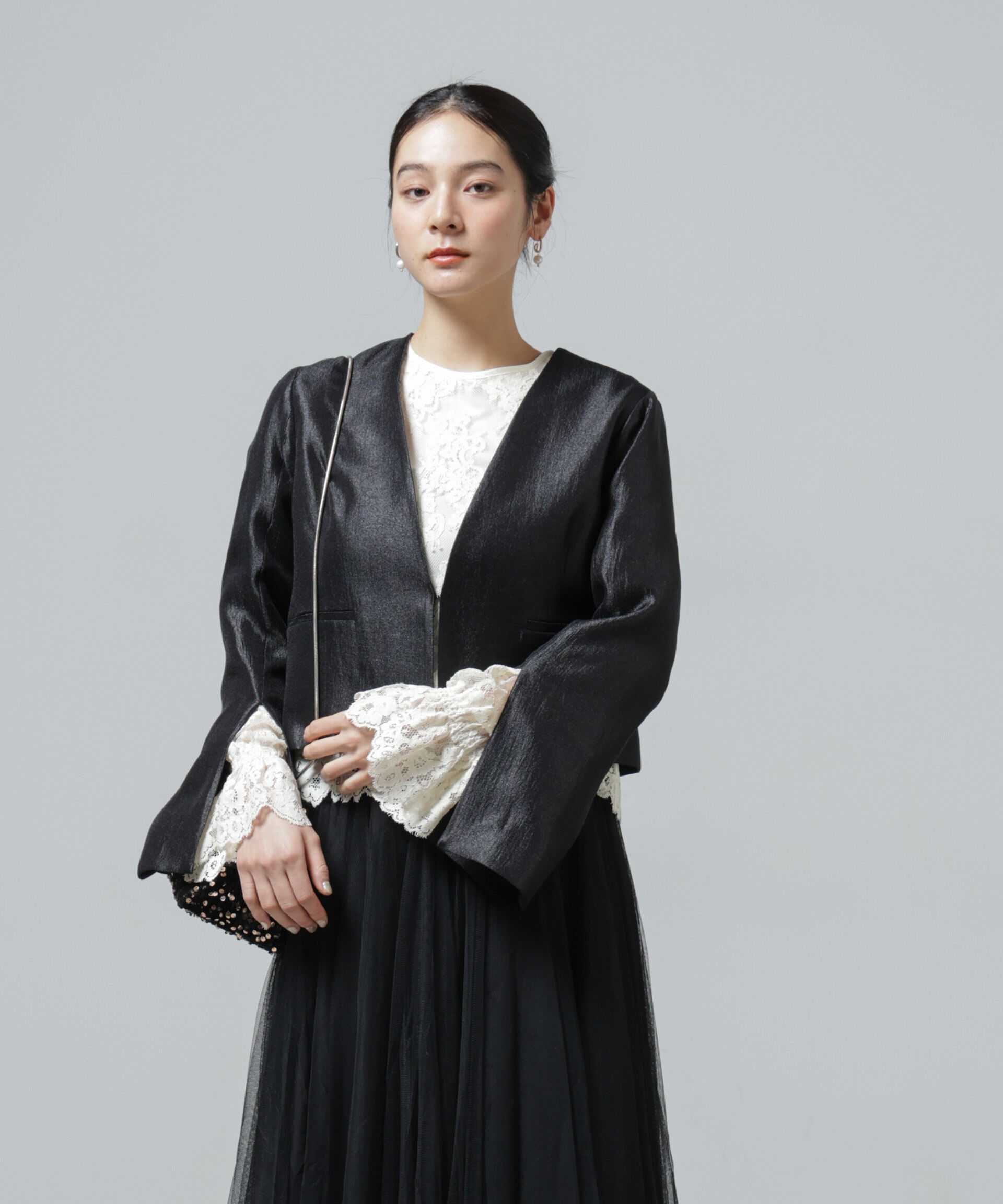 nano･universe「スリットスリーブショートジャケット」|テーラードジャケット|