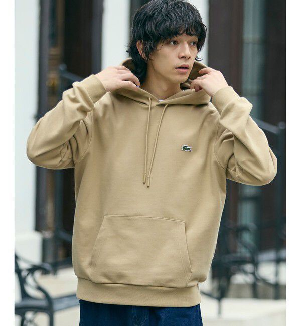 LACOSTE「エッセンシャルスウェットフーディー / パーカー」|パーカー|ベージュ