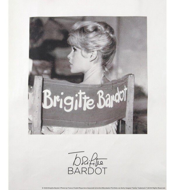 ROPE「【Brigitte Bardot&times;ROPE'・コラボ】モノクロフォトプリントキャンバストートバッグ【A4対応】」|トートバッグ|