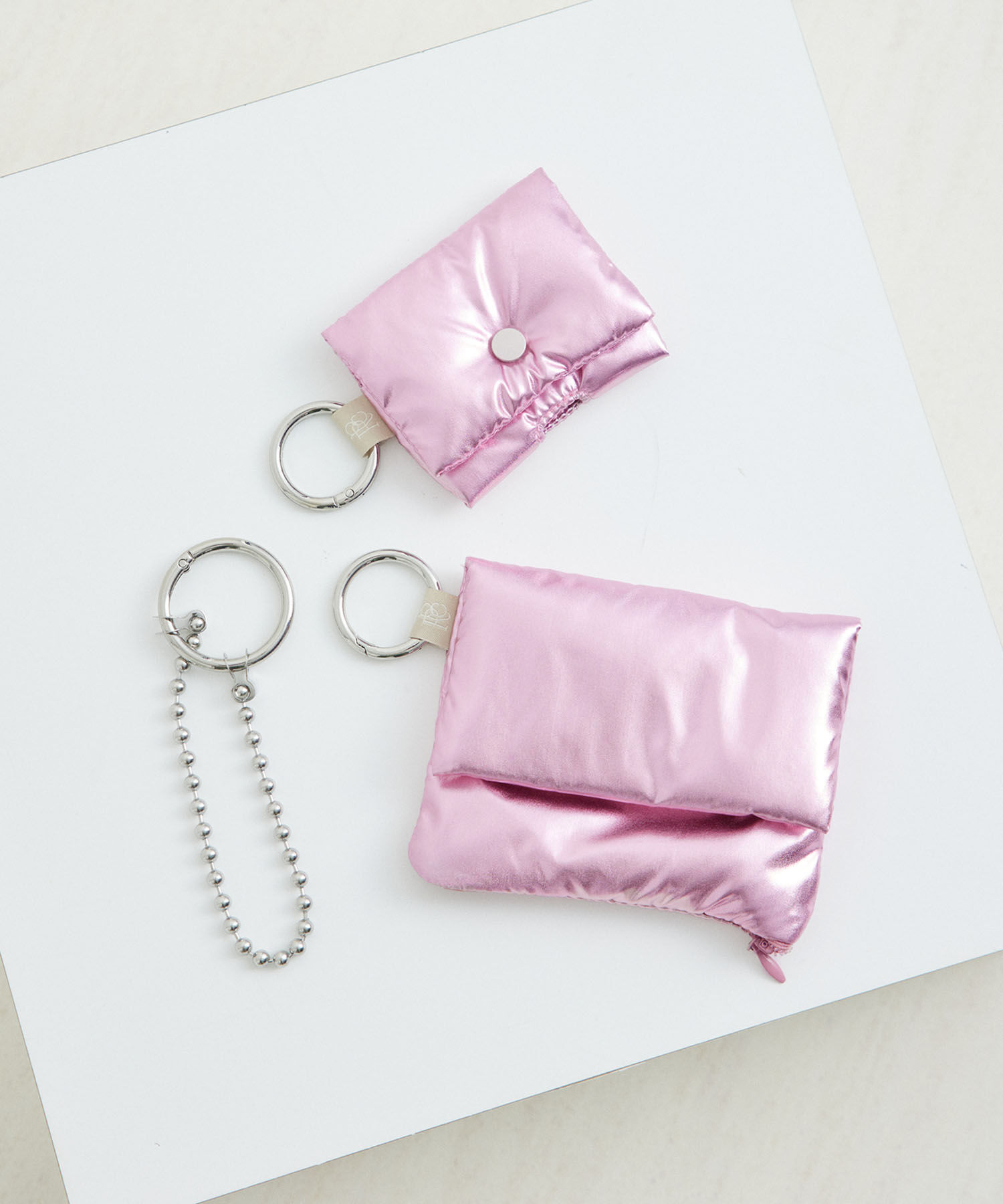 ROPE PICNIC PASSAGE「【一部店舗限定】メタリックポーチセットチェーンキーホルダー」|チャーム・キーホルダー|ピンク(63)