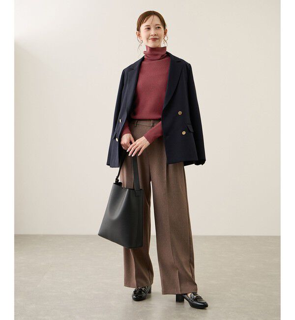 Rope&rsquo;Picnic「アンチピリングリブタートルニットプルオーバー/イージーケア」|ニット・セーター|