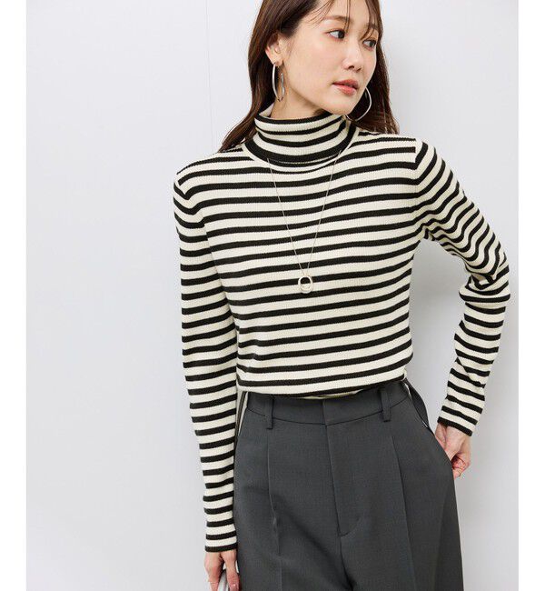 Rope&rsquo;Picnic「アンチピリングリブタートルニットプルオーバー/イージーケア」|ニット・セーター|