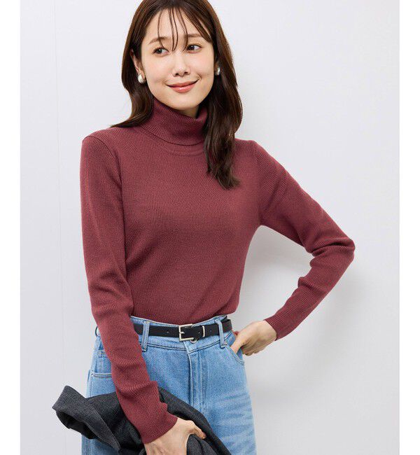 Rope&rsquo;Picnic「アンチピリングリブタートルニットプルオーバー/イージーケア」|ニット・セーター|