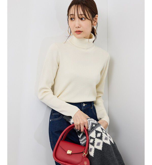 Rope&rsquo;Picnic「アンチピリングリブタートルニットプルオーバー/イージーケア」|ニット・セーター|