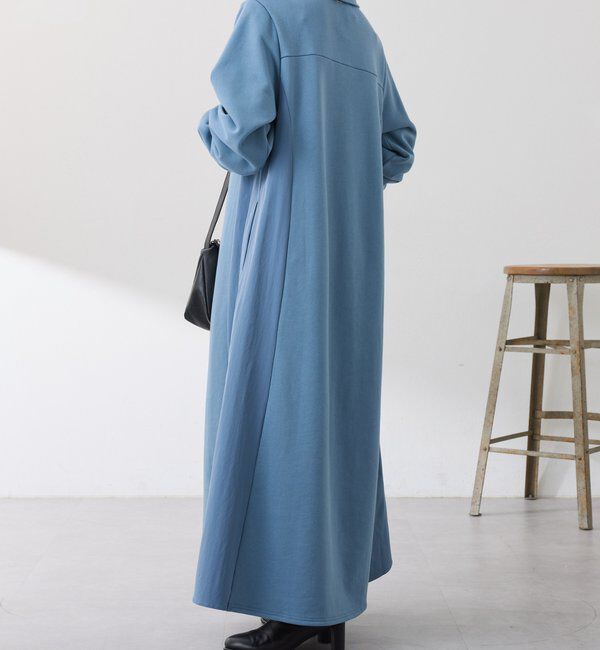  「異素材ドッキングハーフジップワンピース」|ワンピース|