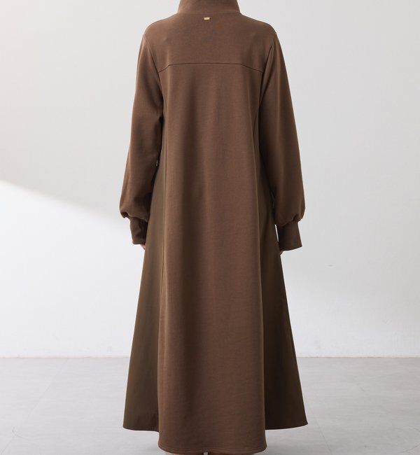  「異素材ドッキングハーフジップワンピース」|ワンピース|