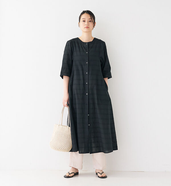 collex「＜手洗い可＞チェック織柄ガウンワンピース」|ワンピース|