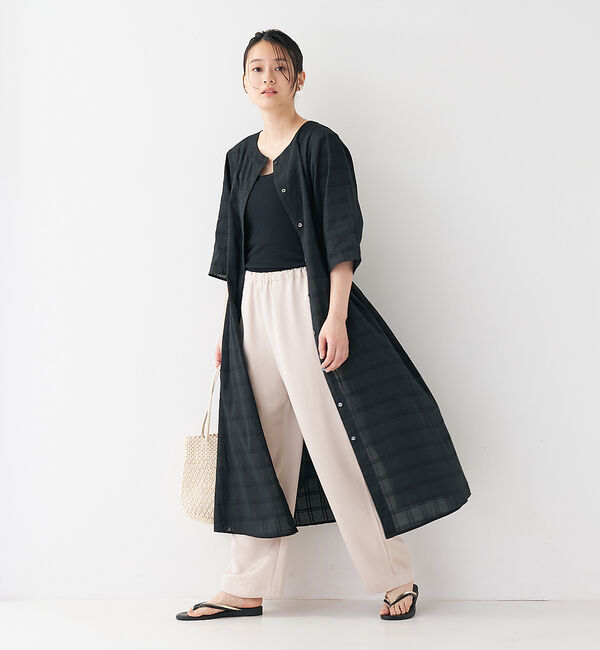 collex「＜手洗い可＞チェック織柄ガウンワンピース」|ワンピース|