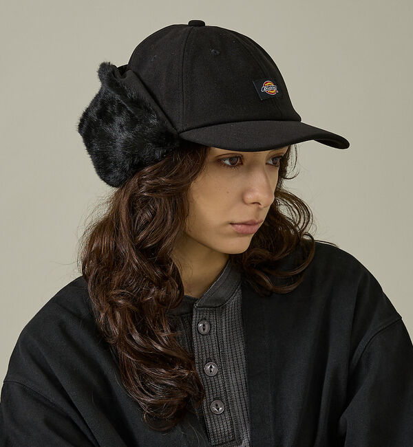 ABAHOUSE「【Dickies / ディッキーズ】EX FAKEFUR TRAPPER HAT」|その他|ブラック