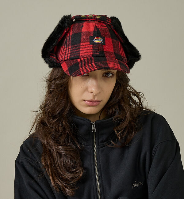 ABAHOUSE「【Dickies / ディッキーズ】EX FAKEFUR TRAPPER HAT」|その他|レッド