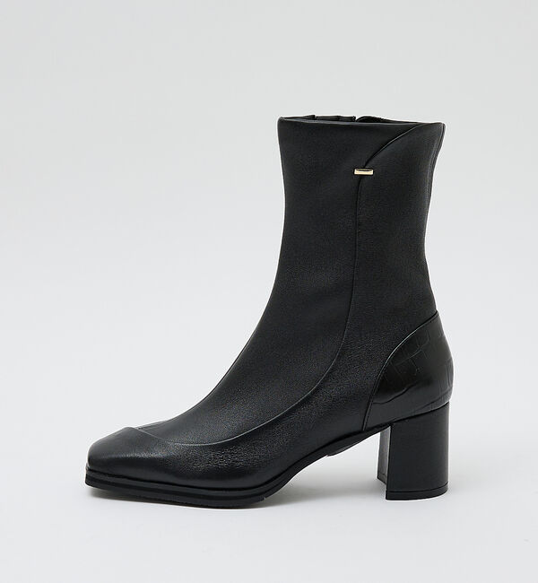 AU BANNISTER「スノーソールストレッチブーツ」|ショートブーツ|ブラック