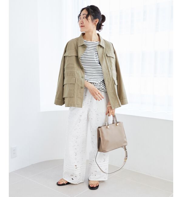 le.coeur blanc「ボーダーモチーフ刺繍カットソー」|Tシャツ・カットソー|